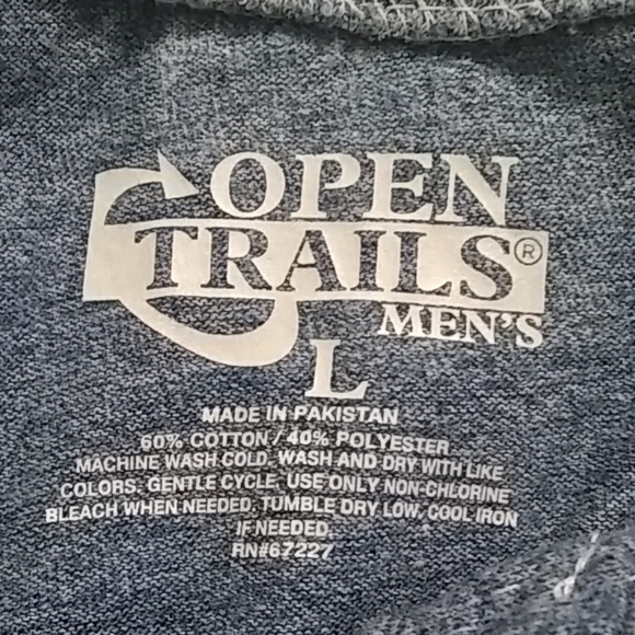 Open Trails Blue Short Sleeve Henley  NWT - Picture 5 of 6